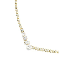 Swarovski Gold-Tone Plated White Crystal Necklace