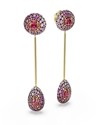 Swarovski Gold-Tone Plated Red Crystal Earrings