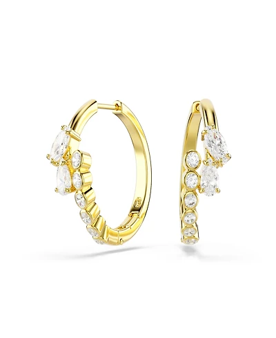 Swarovski Gold-Tone Plated White Crystal Earrings