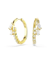 Swarovski Gold-Tone Plated White Crystal Earrings