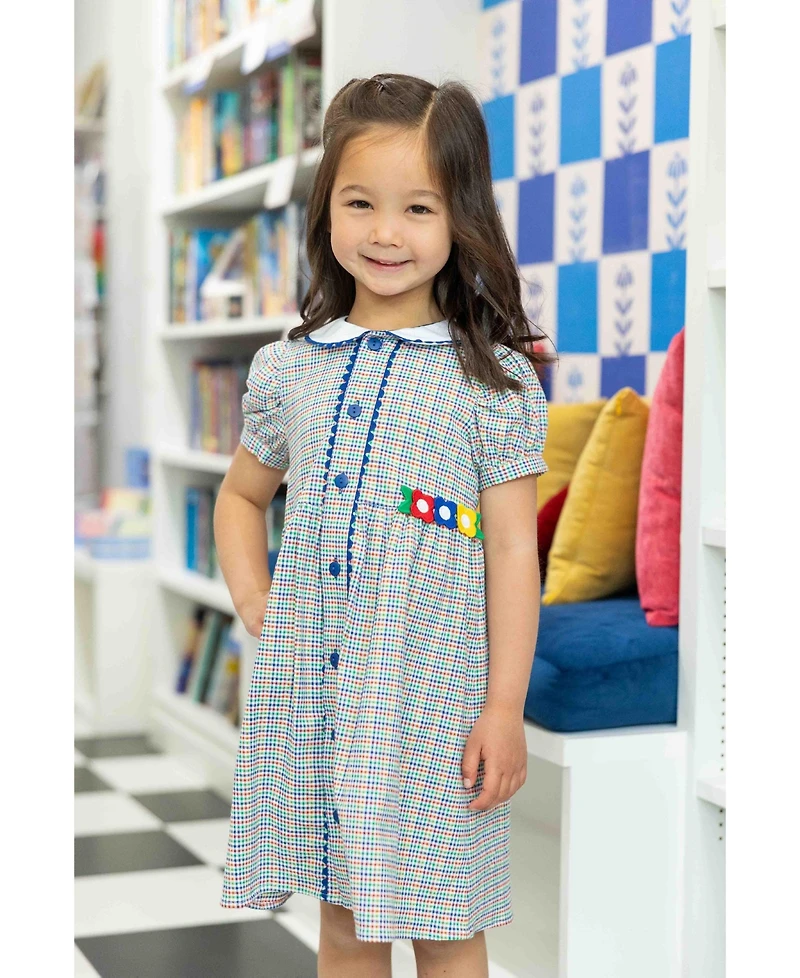 Florence Eiseman Toddler Girls 2T -6X Plaid Dress With Flowers