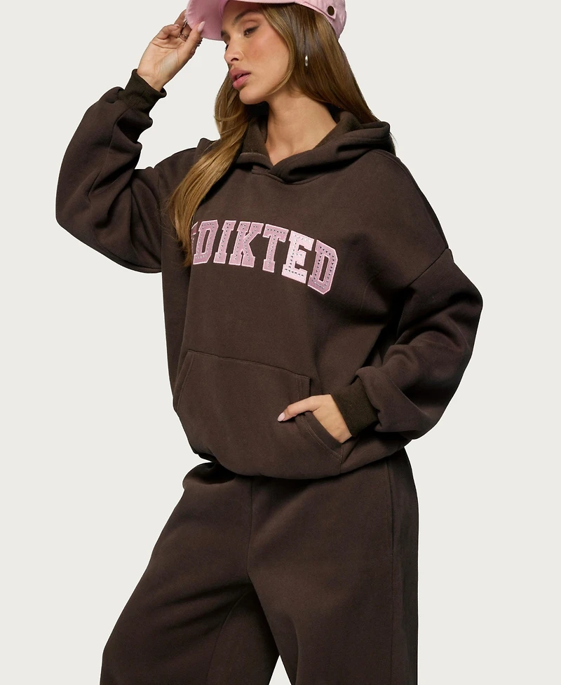 Edikted Women's Glow Rhinestone Hoodie