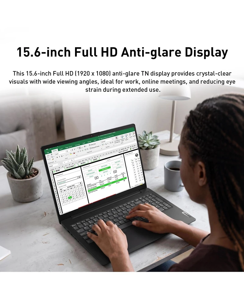 Lenovo V-Series V15 Business Laptop, 15.6" Fhd, Intel N-Series N150, Intel Graphics, 32GB DDR5, 2TB Ssd, Wi-Fi 6, Win11 Pro, Black