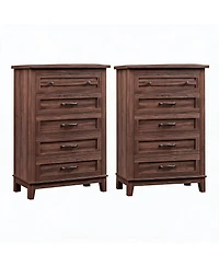 Set of 2 5-Drawer Storage Cabinets