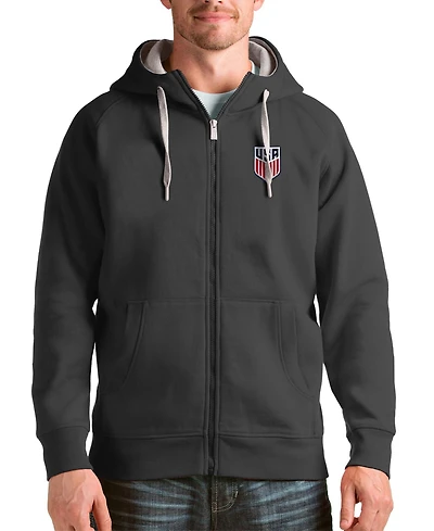 Antigua Men's Charcoal Usmnt Victory Full-Zip Hoodie
