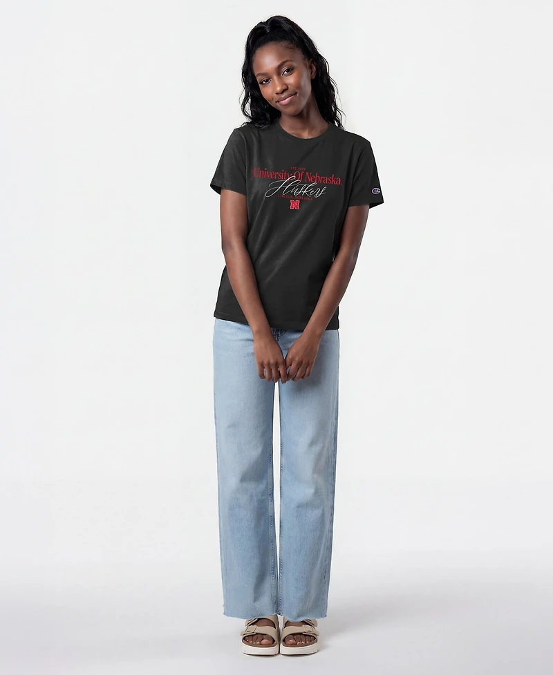 Champion Women's Nebraska Huskers Crewneck Short-Sleeve T-Shirt