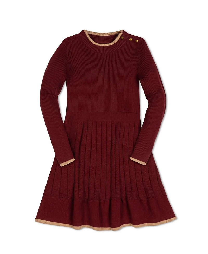 Hope & Henry Toddler Girls and Organic Mock Neck Flounce Hem Sweater Dress