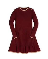 Hope & Henry Toddler Girls and Organic Mock Neck Flounce Hem Sweater Dress