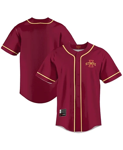 Gameday Greats Men's Cardinal Iowa State Cyclones Lightweight Baseball Jersey