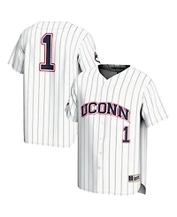 Gameday Greats Men's and Women's 1 White UConn Huskies Lightweight Baseball Jersey