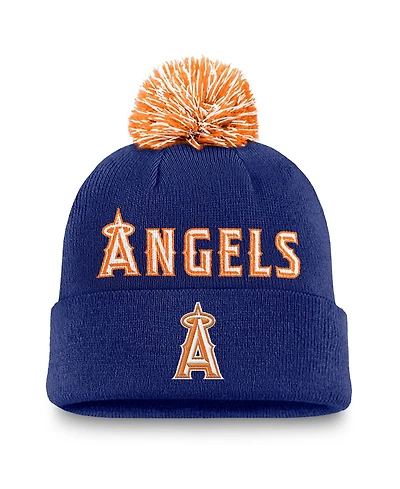 Nike Men's Royal Los Angeles Angels Peak Cuffed Pom with Knit Hat