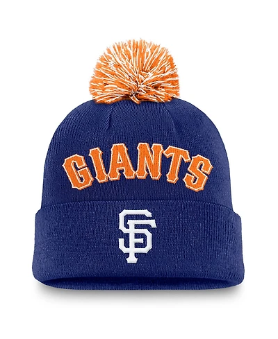 Nike Men's Royal San Francisco Giants Peak Cuffed Pom with Knit Hat