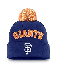 Nike Men's Royal San Francisco Giants Peak Cuffed Pom with Knit Hat
