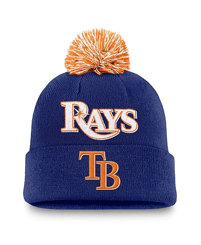 Nike Men's Royal Tampa Bay Rays Peak Cuffed Pom with Knit Hat