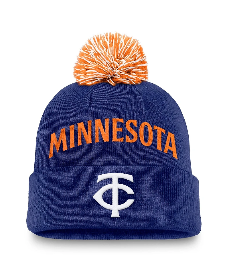 Nike Men's Royal Minnesota Twins Peak Cuffed Pom with Knit Hat