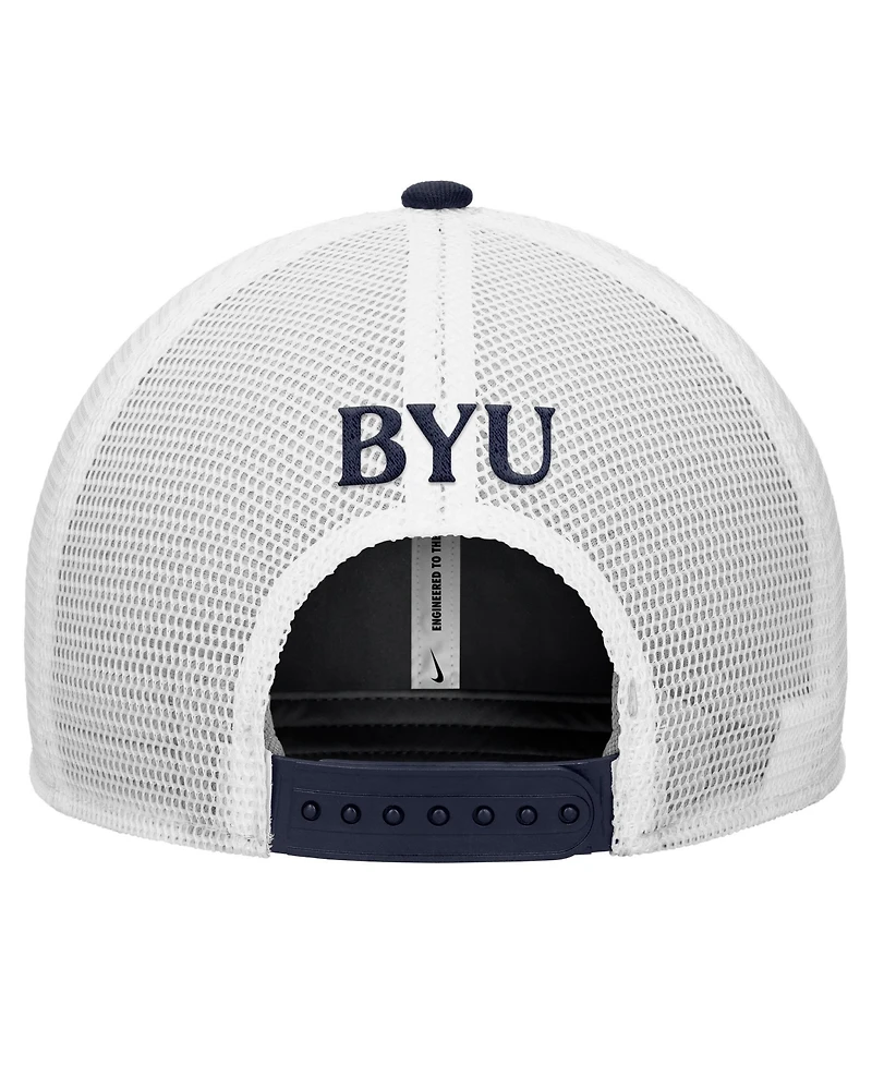 Nike Men's Navy Byu Cougars Rise Trucker Dri-fit Adjustable Hat