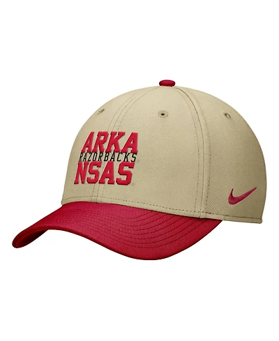 Nike Men's Beige/Cardinal Arkansas Razorbacks Dri-fit SwooshFlex Hat