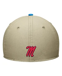 Nike Men's Beige/Powder Blue Ole Miss Rebels Dri-fit SwooshFlex Hat