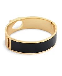 Coach Black Heritage Signature C Enamel Bangle Bracelet