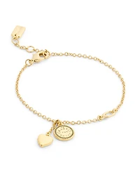 Coach Gold Heritage Coin Heart Charm Bracelet
