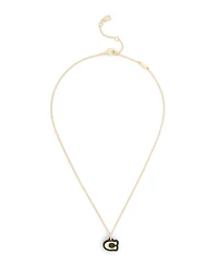 Coach Black Signature C Resin Pendant Necklace