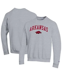 Champion Men's Champion Heather Gray Arkansas Razorbacks Arch Over Logo Pullover Sweatshirt