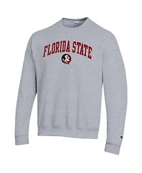 Champion Men's Champion Heather Gray Florida State Seminoles Arch Over Logo Pullover Sweatshirt