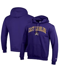 Champion Men's Champion Purple Ecu Pirates Arch Over Logo Pullover Hoodie