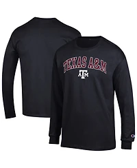 Champion Men's Champion Black Texas A&M Aggies Arch Over Logo Long sleeves T-Shirt