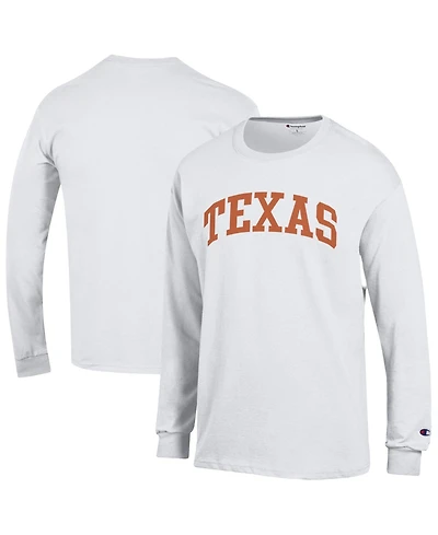 Champion Men's White Texas Longhorns Basic Arch Long sleeves T-Shirt