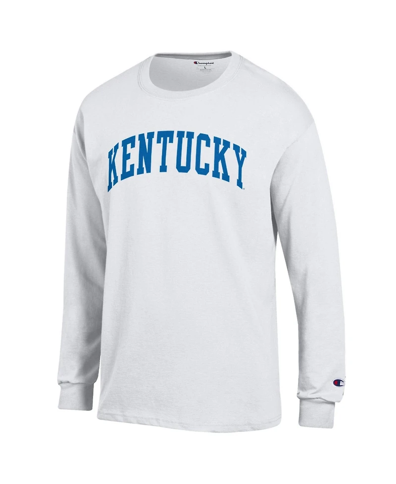 Champion Men's White Kentucky Wildcats Basic Arch Long sleeves T-Shirt