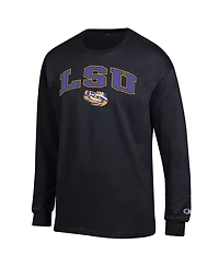 Champion Men's Champion Black Lsu Tigers Arch Over Logo Long sleeves T-Shirt