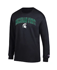 Champion Men's Champion Black Michigan State Spartans Arch Over Logo Long sleeves T-Shirt