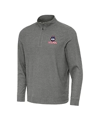 Antigua Men's Heather Charcoal UConn Huskies Subtle Quarter-Zip Sweatshirt
