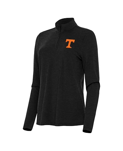 Antigua Women's Heather Black Tennessee Volunteers Bright Quarter-Zip Top