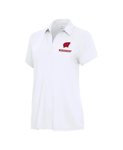 Antigua Women's White Wisconsin Badgers Era Polo Shirt