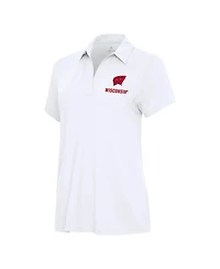 Antigua Women's White Wisconsin Badgers Era Polo Shirt