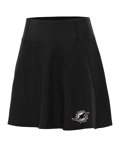 Antigua Women's Black Miami Dolphins Brushed Carbon Chip Skort