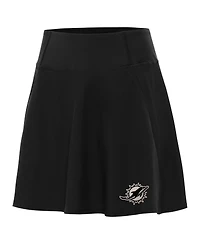 Antigua Women's Black Miami Dolphins Brushed Carbon Chip Skort