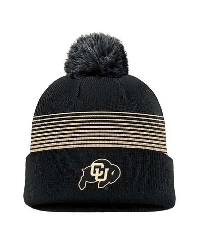 Nike Men's Black Colorado Buffaloes 2026 On-Field Peak Cuffed Knit Hat with Pom