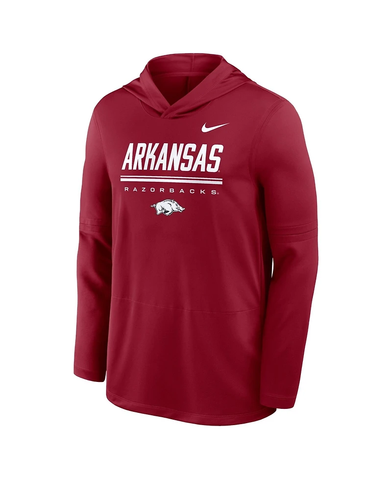 Nike Men's Cardinal Arkansas Razorbacks 2026 Sideline Dri-fit Lightweight Hoodie