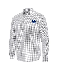 Antigua Men's Gray Kentucky Wildcats Ellis Woven Tri-Blend Long sleeves Button-Down Shirt