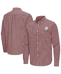 Antigua Men's Maroon Texas A&M Aggies Ellis Woven Tri-Blend Long sleeves Button-Down Shirt