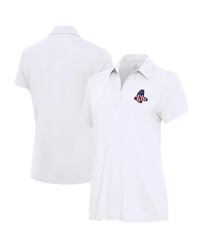 Antigua Women's White Boston Red Sox Era Stars and Stripes Team Logo Polo Shirt