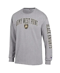 Champion Men's Heather Gray Army Black Knights Arch Over Logo 2-Hit Long sleeves T-Shirt