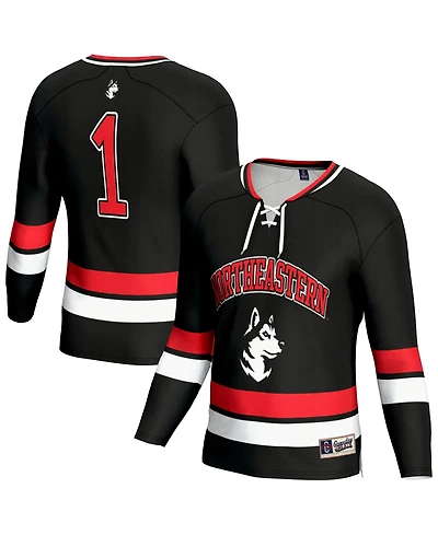 Gameday Greats Men's and Women's Black Northeastern Huskies Lightweight Hockey Team Fashion Jersey