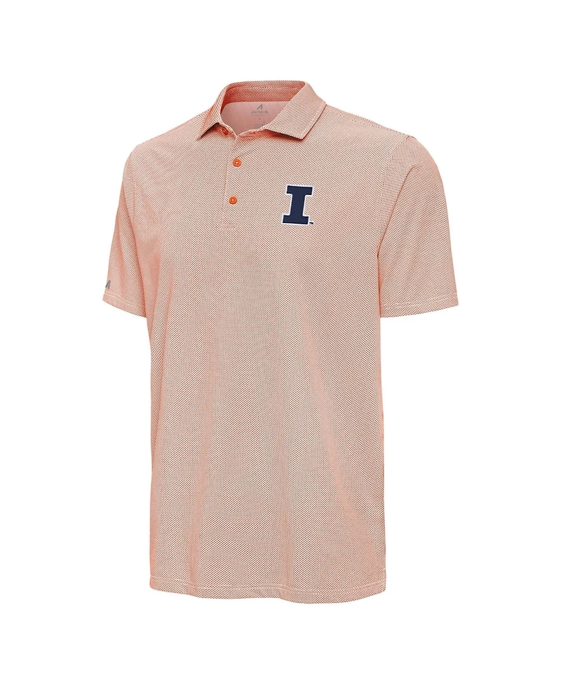 Antigua Men's Orange Illinois Fighting Illini Pave Polo Shirt