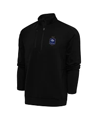 Antigua Men's Black France National Team Genesis Quarter-Zip Pullover Sweatshirt