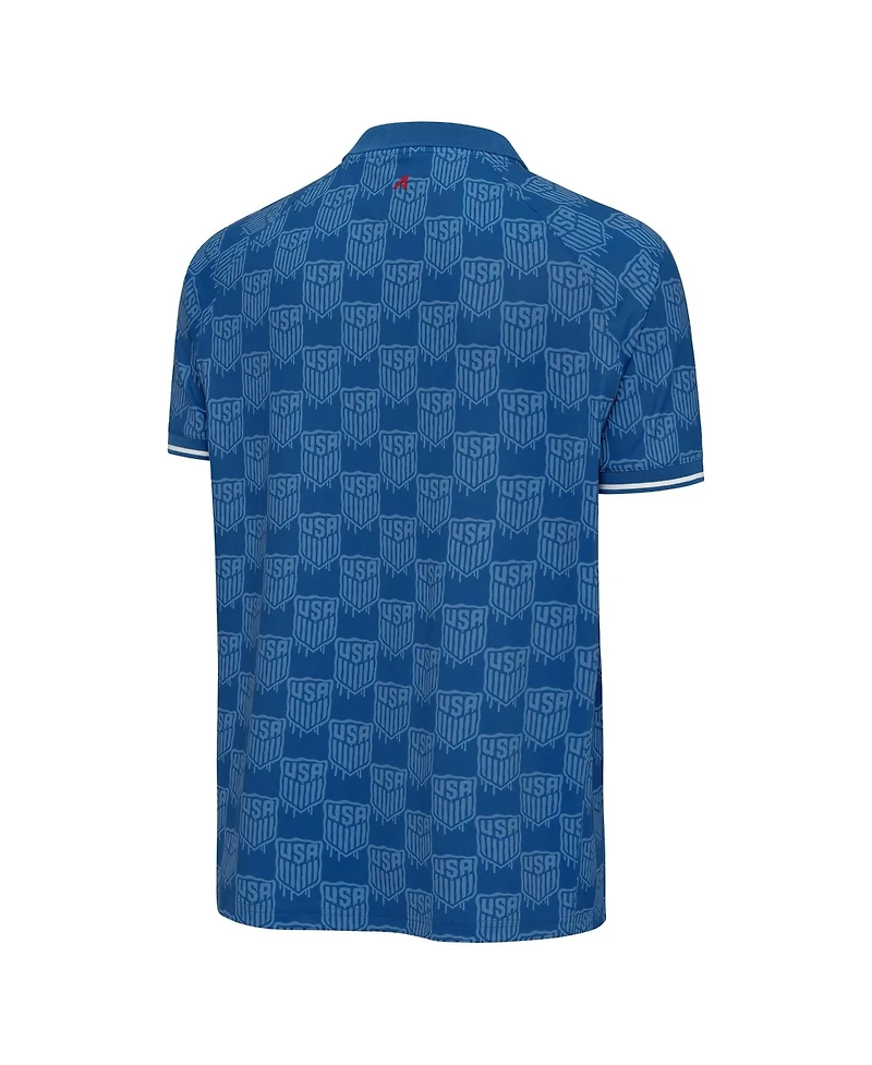 Antigua Men's Blue Usmnt V-Neck Polo Shirt