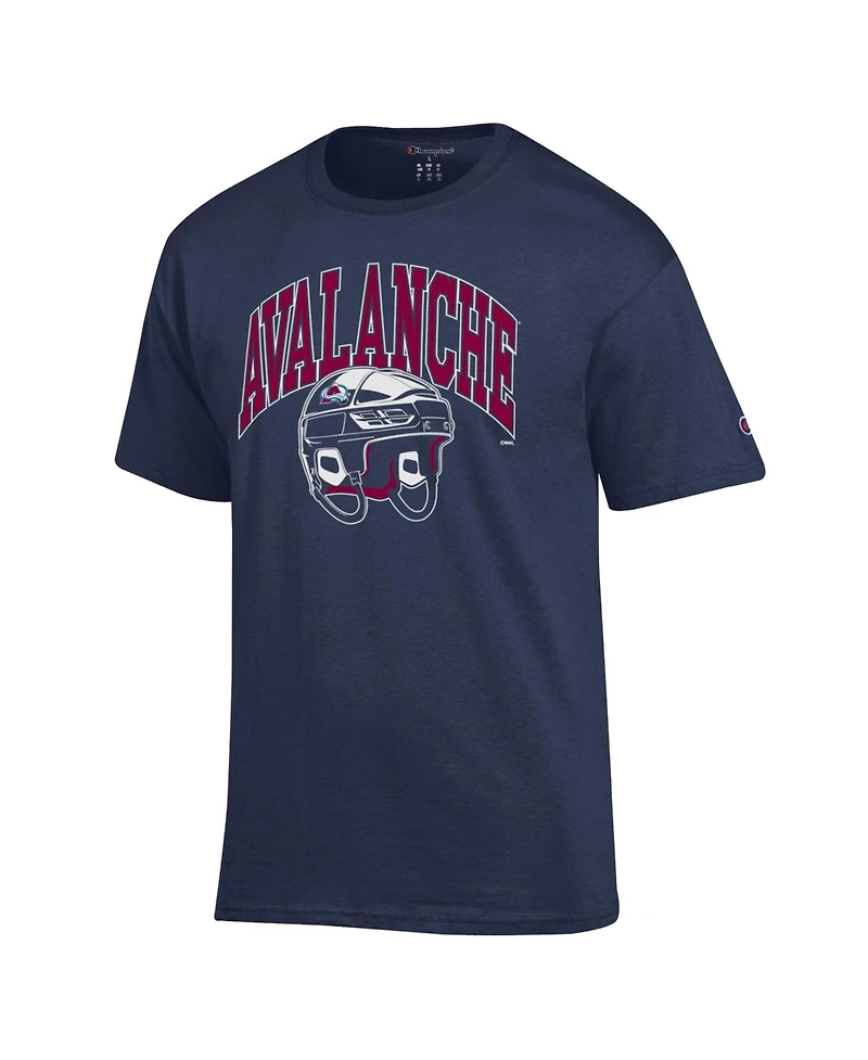Champion Men's Navy Colorado Avalanche Helmet T-Shirt